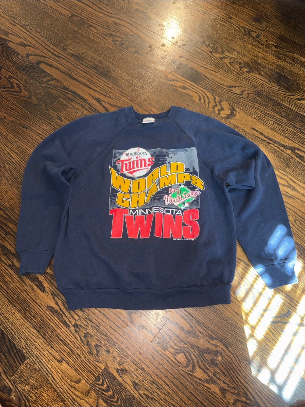 Vintage 1991 Minnesota Twins World Series Champions Tultex Sweatshirt XL